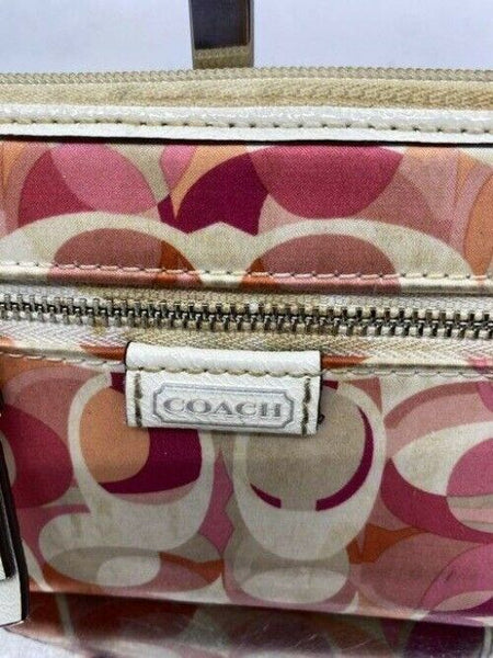 coach pink w cute signature c small change spot wallet