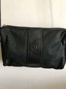 FENDI Vintage Small Black Stripe Crossbody Bag