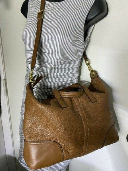 Coach medium brown leather cross body bag
