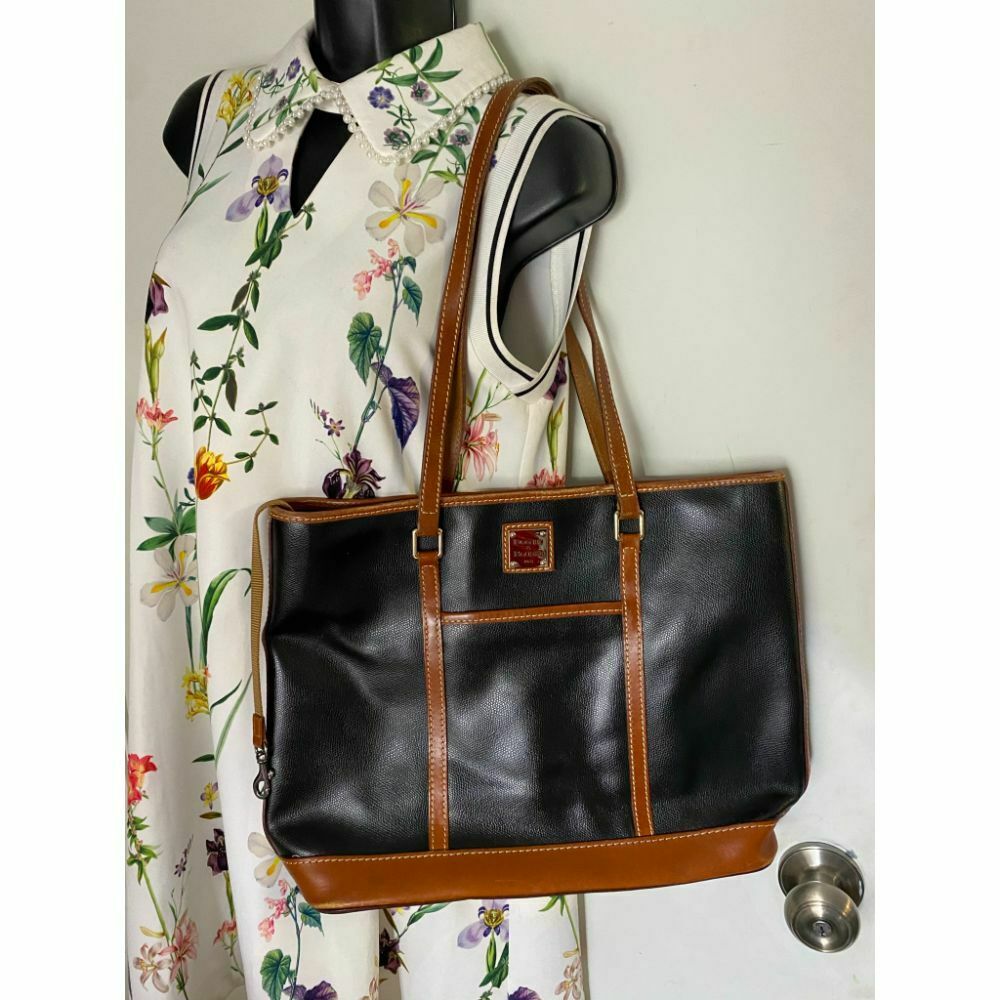 DOONEY & BOURKE Brown Black Large Leather Tote Bag