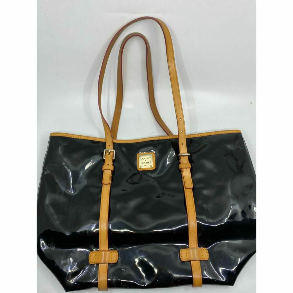 DOONEY & BOURKE Black Tan Patent Leather Tote Bag