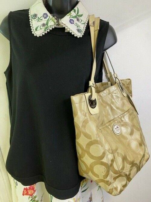 coach large tan fabric tote