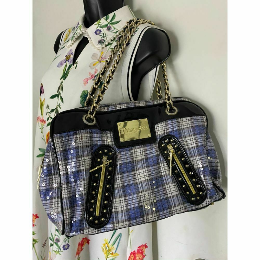 BETSEY JOHNSON Faux Leather Multicolor Embellished Tote Bag