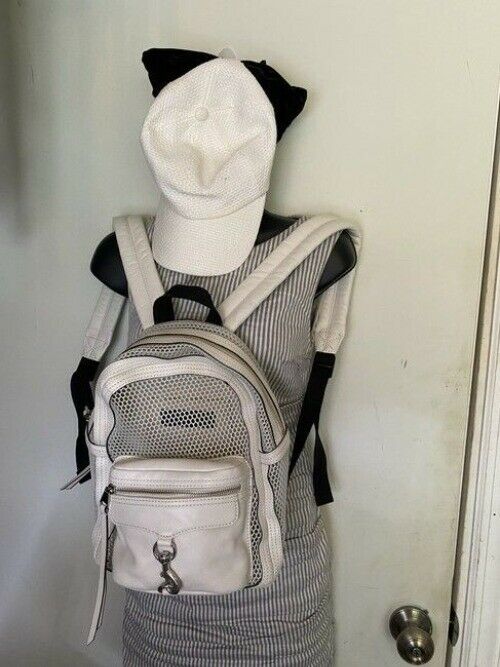 Rebecca Minkoff Net Mini Mab White Leather Backpack