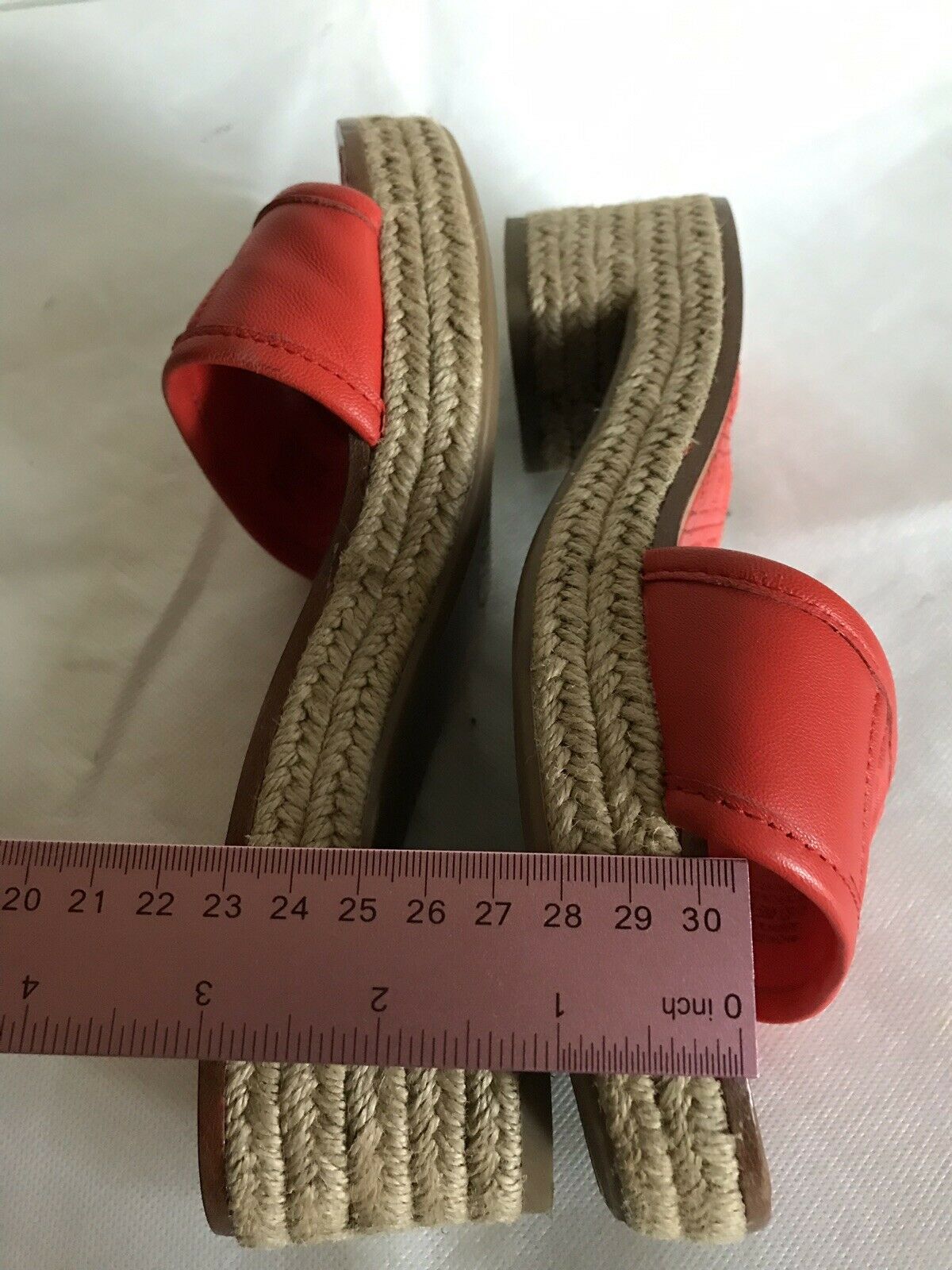 TORY BURCH Orange lamb Leather Slip On Sandals 6.5