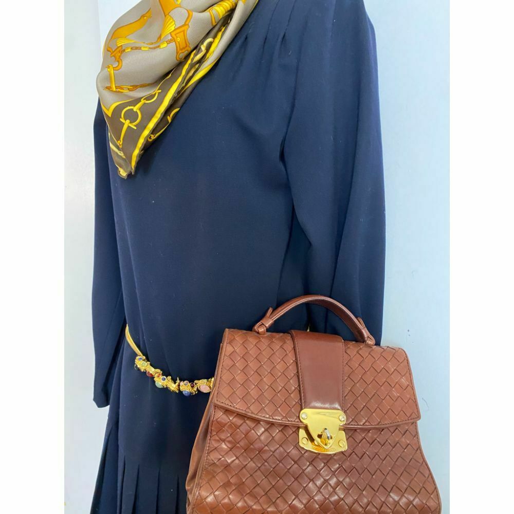 BOTTEGA VENETA Brown Woven Leather Handbag Msrp 1,200
