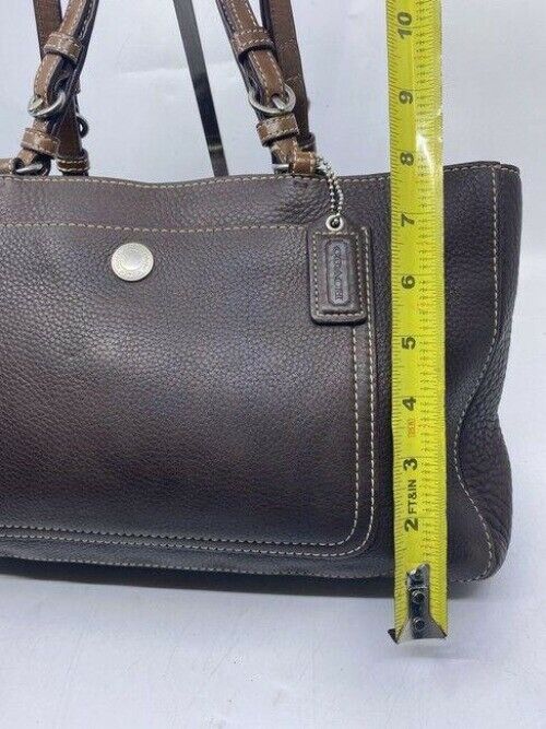 coach medium bag handbag brown leather shoulder bag