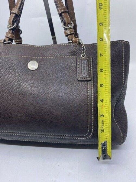 coach medium bag handbag brown leather shoulder bag
