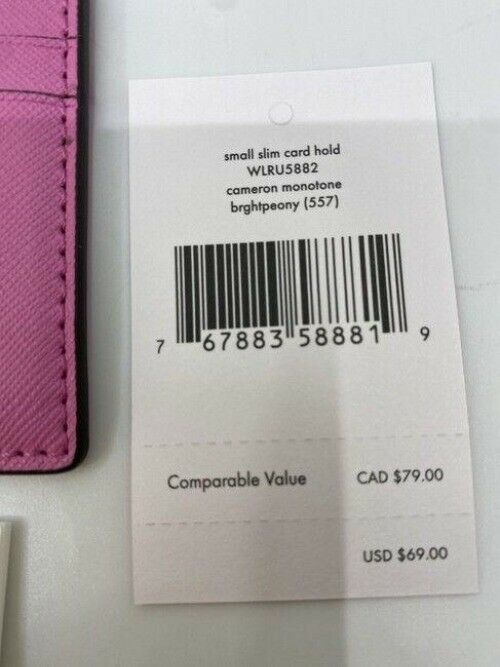 kate spade purple pink slim leather cardholder wallet