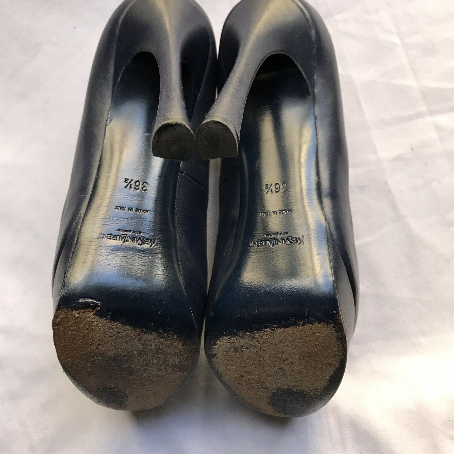 YSL Yves Saint Laurent Classic Navy leather High heels 6.5