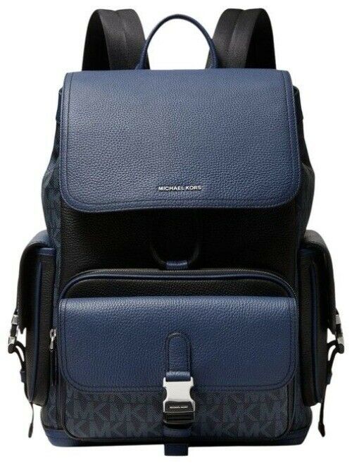 Michael Kors Hudson Logo And Rucksack Admiral Mlti Leather Backpack