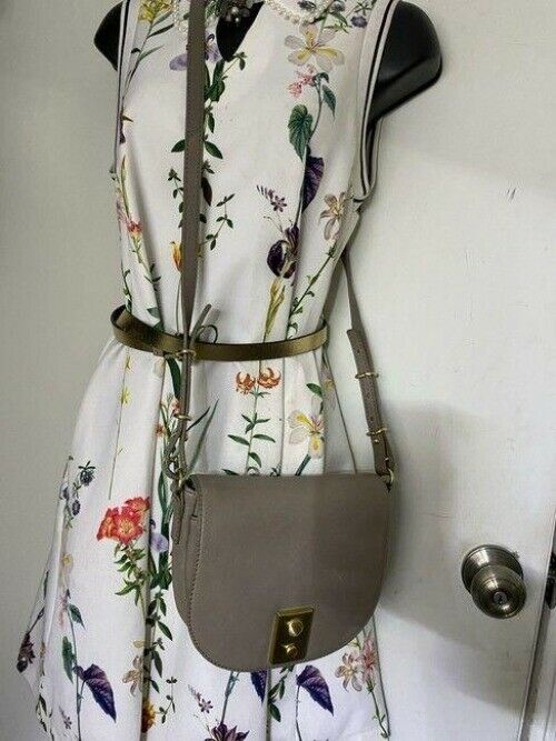 jcrew gray leather cross body bag