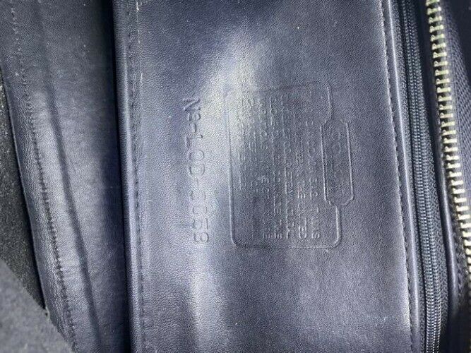 coach vintage small black leather shoulder bag