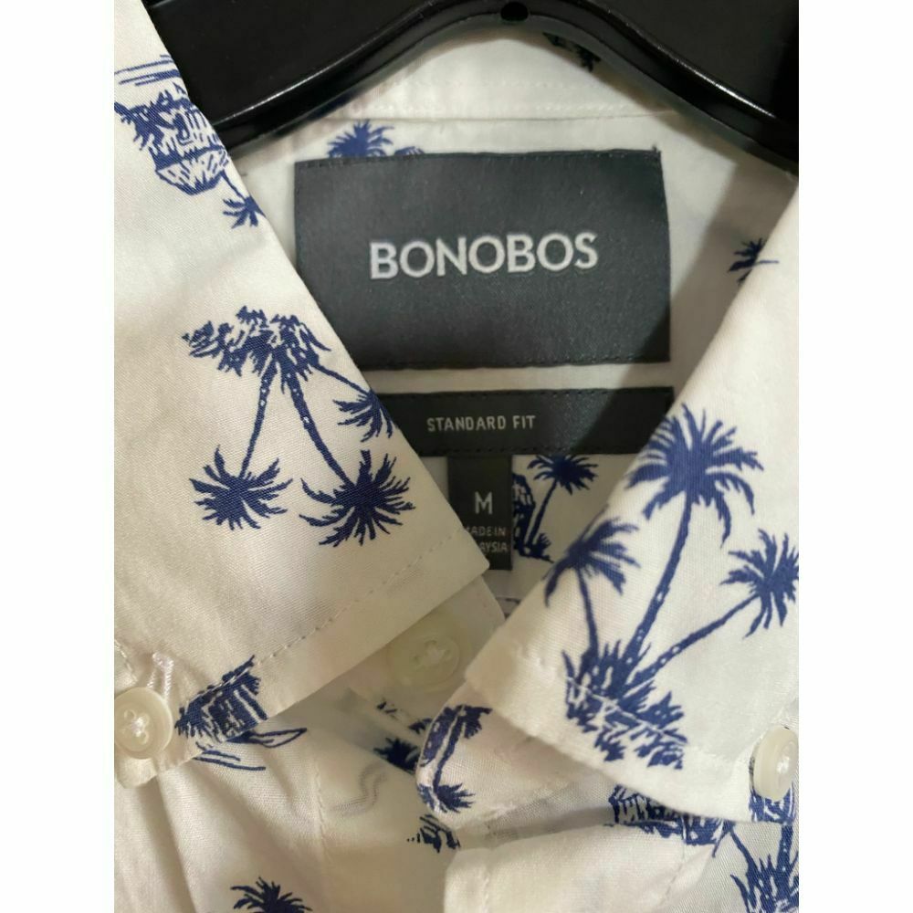 BONOBOS Blue White Printed Long Sleeve Button Down Shirt Size M