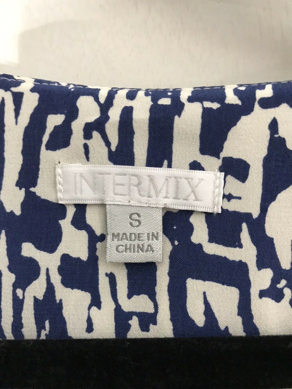 Intermix White And Blue Printed Dress Small
