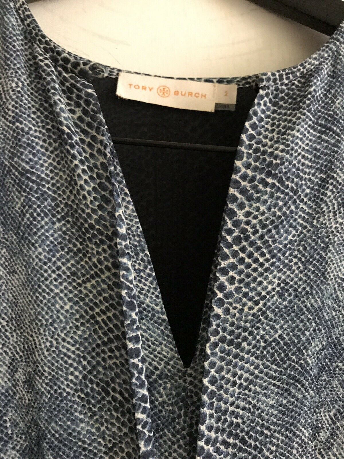 TORY BURCH Snake Print Silk LS  Dress