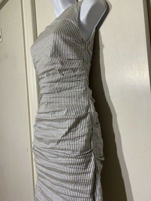 nicole miller new ruched linen striped msrp