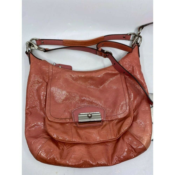 COACH Large Patent Leather Orange Shoulder Bag