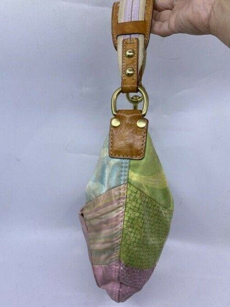 Coach Small Handbag Pink Green Blue Hobo Bag