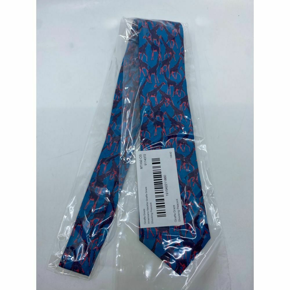 New! BONOBOS Blue Pink Animal Print Neck Tie Msrp 95