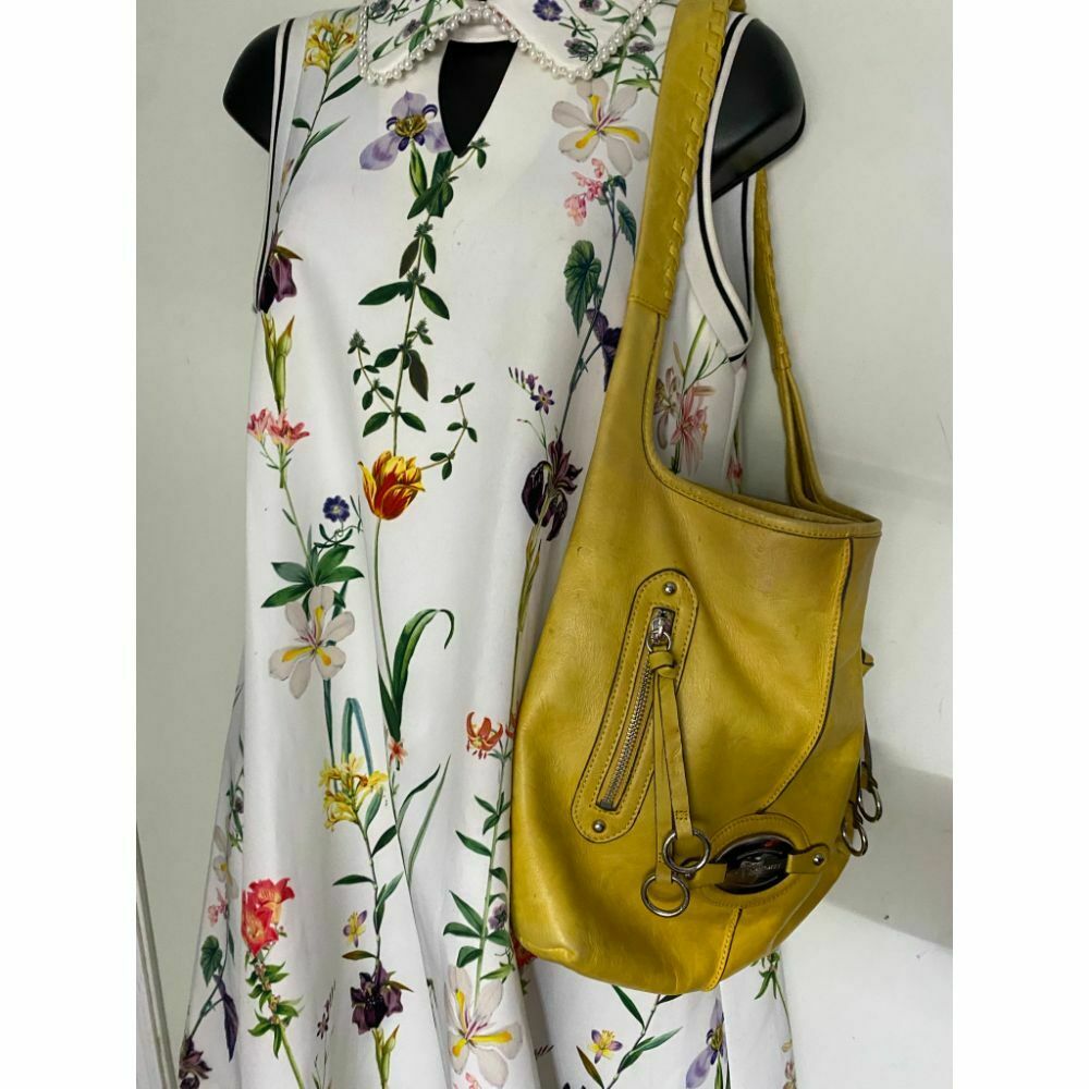 B. makowsky Yellow Leather Shoulder Bag