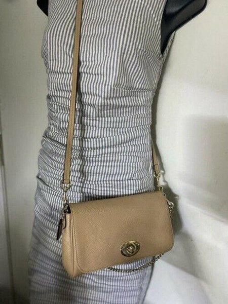 Coach Small Msrp Tan Leather Cross Body Bag