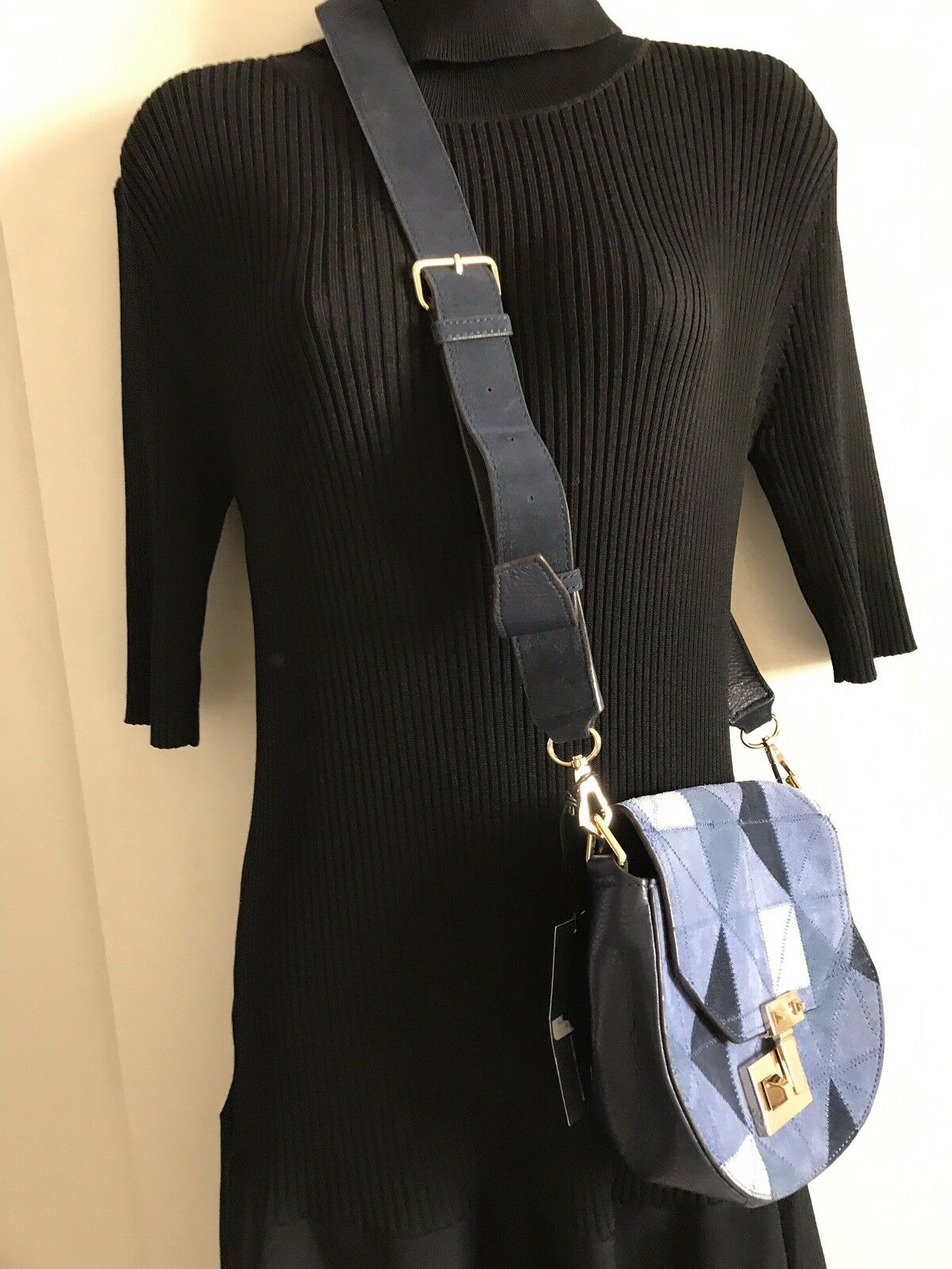 New W/ Tags!! REBECCA MINKOFF Suede Patches Crossbody bag