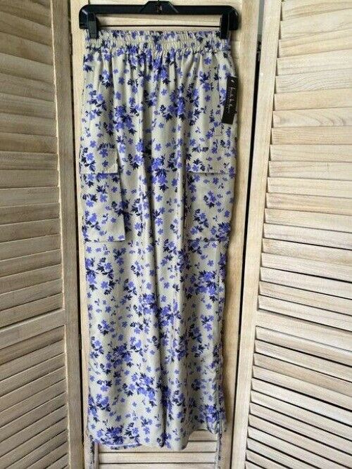 nicole miller purple tan and pants set small msrp tee shirt