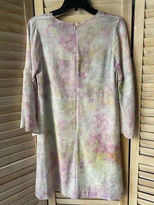 Nicole Miller Multicolor New Opal Dye Bell Sleeve Msrp Short Casual Dress