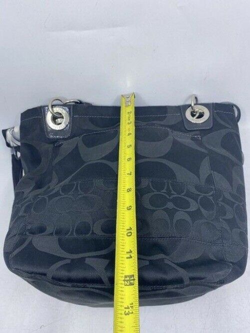 coach w w detachable specialty tie accent black shoulder bag