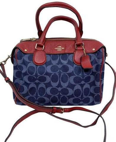 coach navy red fabric cross body bag