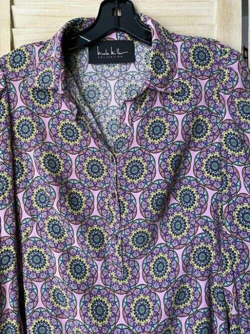 Nicole Miller Purple Green Blue Yellow Msrp Short Casual Dress