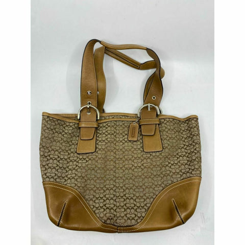 Coach Women's Brown Tan Medium Fabric Tote Bag