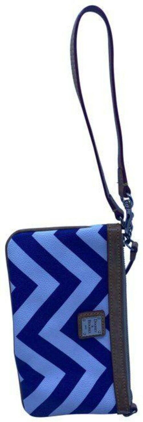 Dooney And Bourke And Stripped White Blue Wristlet