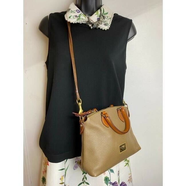 dooney and bourke tan brown leather cross body bag