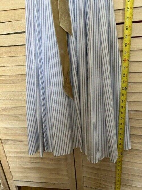 Kate Spade Blue White Nwot Collared Stripe Small Long Casual Maxi Dress