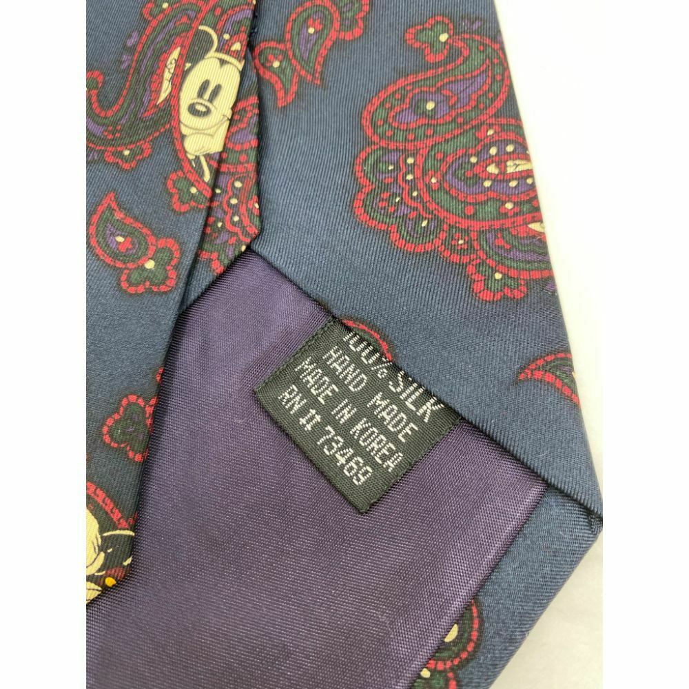 New! MICKEY MOUSE Disney Neck Tie Blue Black Red 100% Silk Handmade