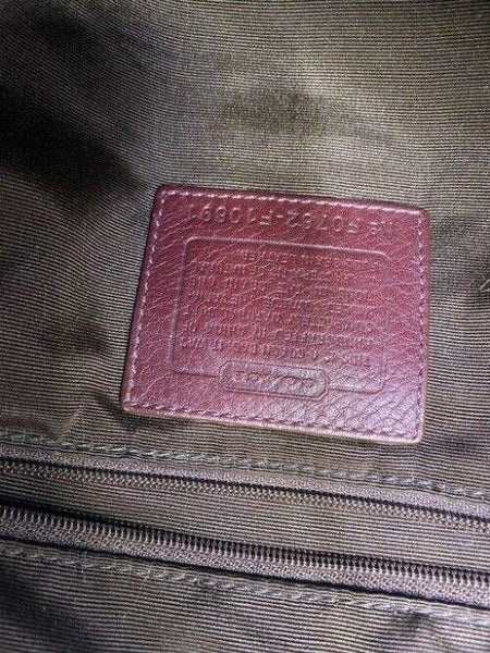 coach medium bag handbag maroon leather shoulder bag