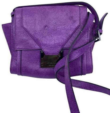 Nicole Miller Nwot Msrp Purple Leather Cross Body Bag