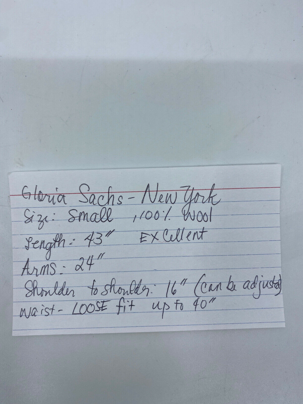 GLORIA SACHS New york Red Long  Coat Small