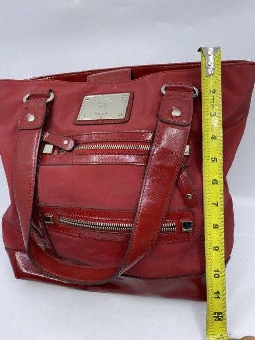 Tignanello Shoulder Bag Red Nylon Fabric Tote
