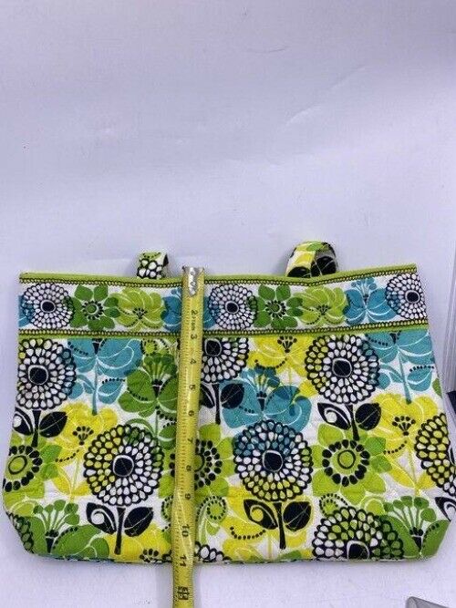 vera bradley bag quilted black green white fabric tote