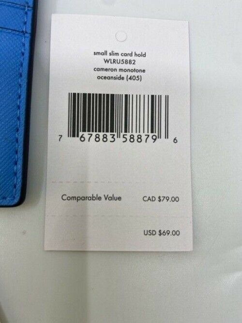 kate spade blue slim leather cardholder wallet