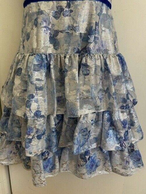 marchesa blue white nwot notte blue short formal dress
