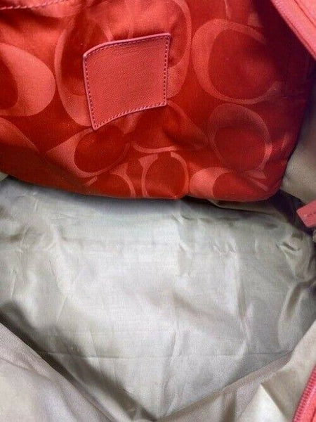 coach w w detachable specialty tie accent coral shoulder bag