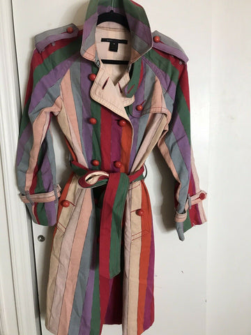MARC JACOBS Multi Color Trench Coat Medium