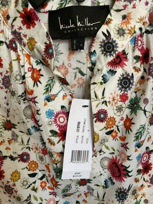 Nicole Miller Multicolor New Floral Shift Small Msrp Short Casual Dress