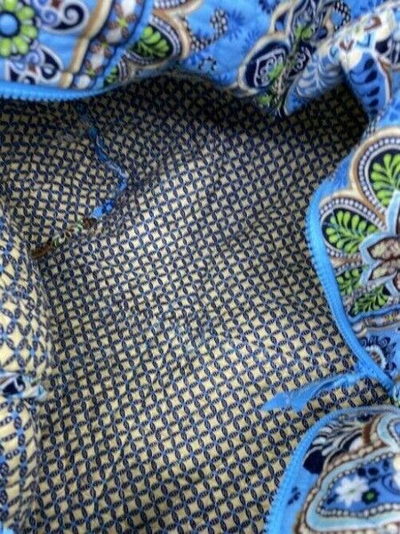 vera bradley duffle blue fabric weekendtravel bag
