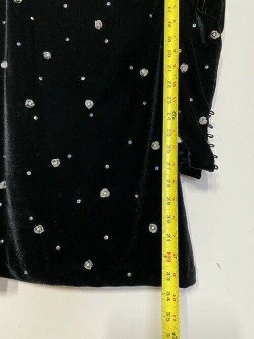 nicole miller black new velvet embellished msrp short formal dress