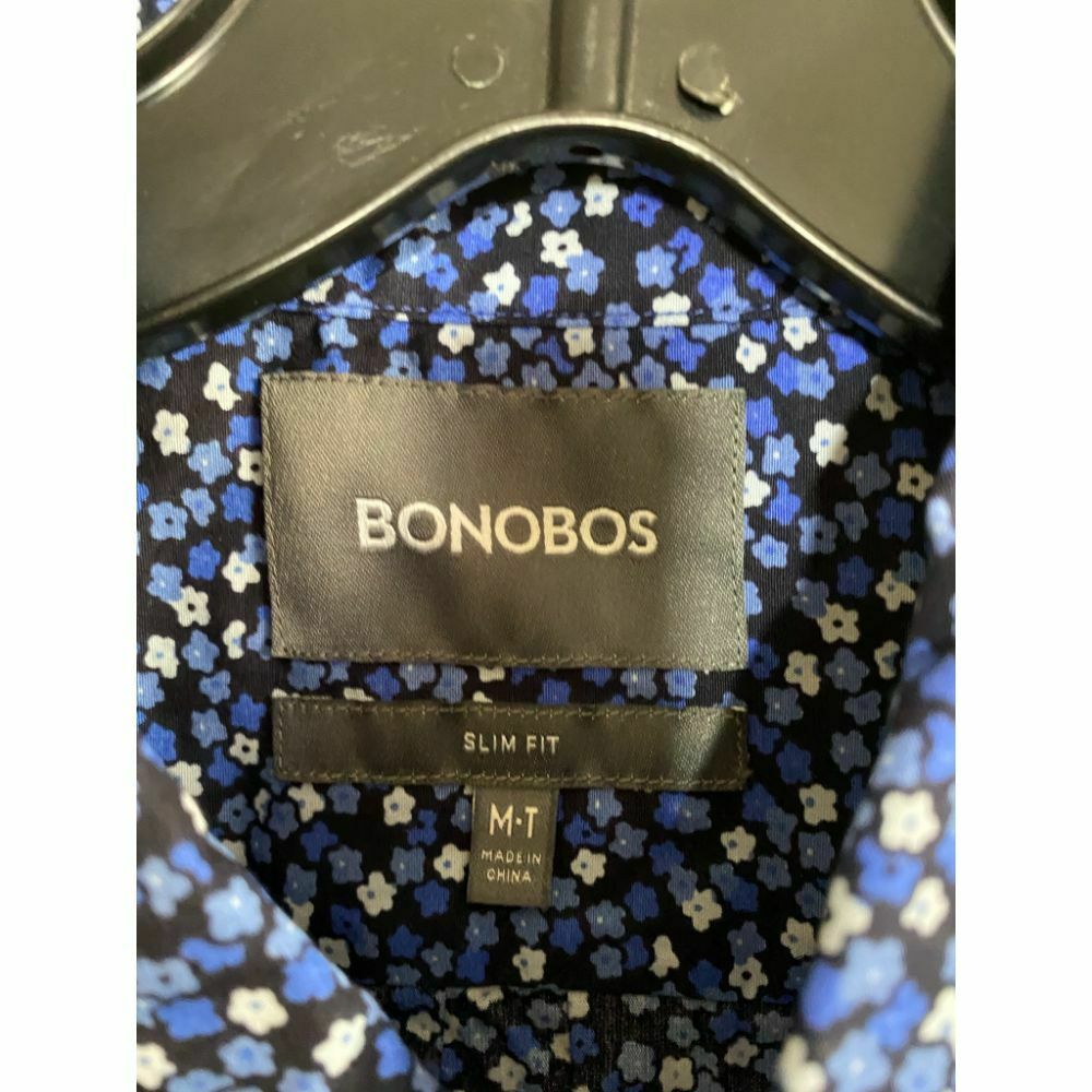 BONOBOS Blue Black White Printed Long Sleeve Button Down Shirt Size M